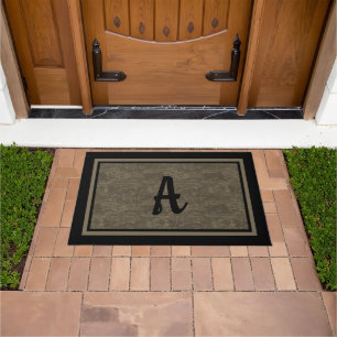 Paillasson Bois gris vintage Conception de Monogramme Personn