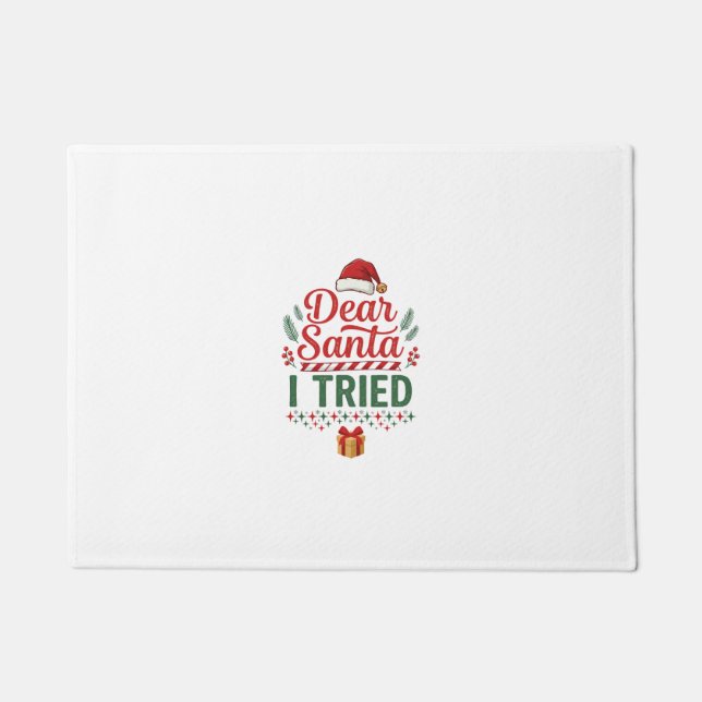 Paillasson Boîte de Présent Chapeau de Noël Dear Santa (Devant)