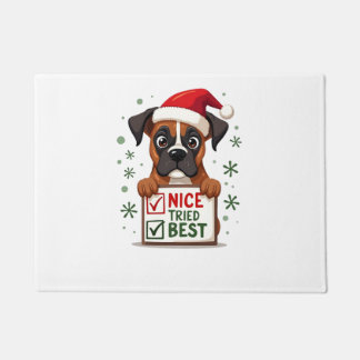 Paillasson Boîte jolie chien Boxer Noël Nice J'ai essayé du m