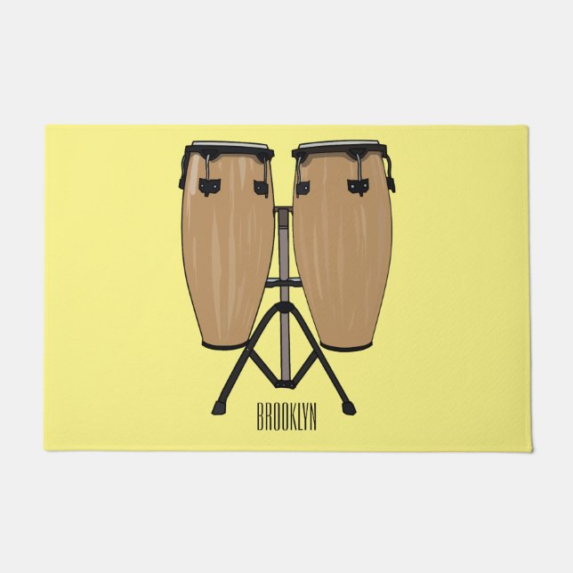 Paillasson Bongo, dessin animé de batterie (Devant)