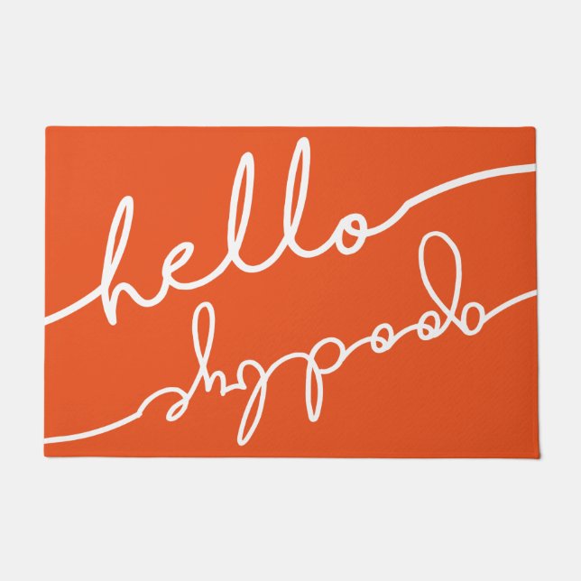 Paillasson Bonjour au revoir typographie grande - (Devant)