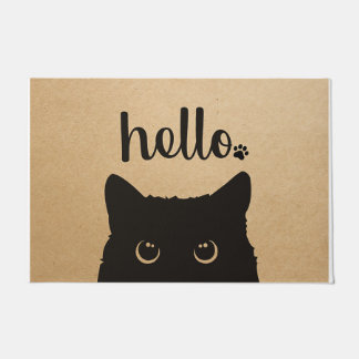 Paillasson Bonjour Black Cat Doormat, Propriétaire de Chat