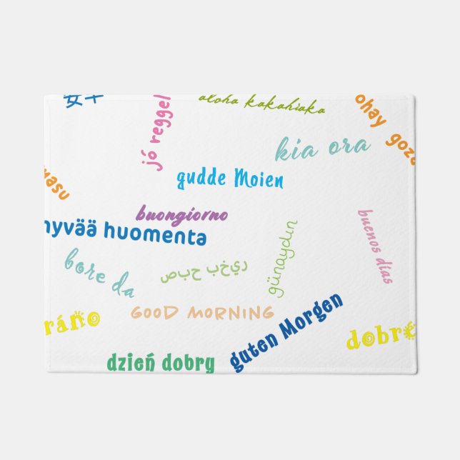 Paillasson bonjour dans beaucoup de langues bain mat (Devant)