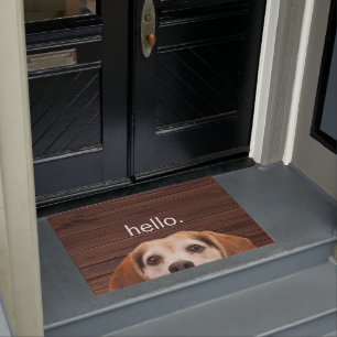 Paillasson Bonjour Drôle Beagle Chien Face Bois Retour