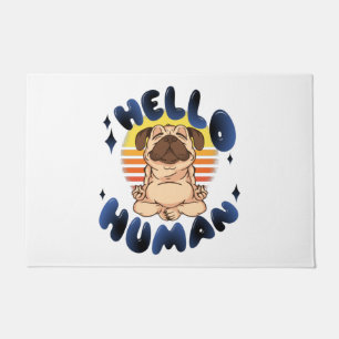 Paillasson Bonjour humain Méditer chien de yoga