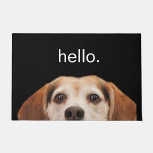 Paillasson Bonjour mignon Beagle Dog Face Noir