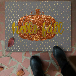Paillasson Bonjour Parties scintillant d'automne Citrouille +
