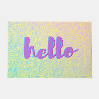Paillasson Bonjour Pastel Leaf Motif Boho Door Mat