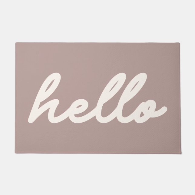 Paillasson Bonjour Simple Minimaliste Script Lettrage Mauve (Devant)