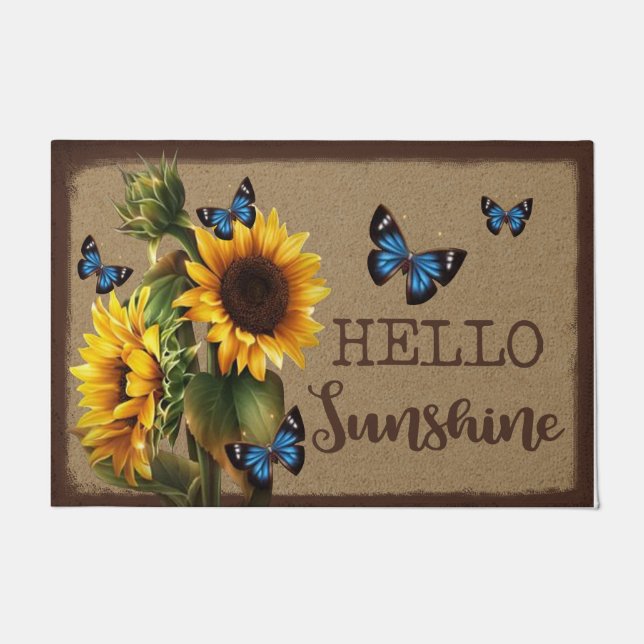 Paillasson  Bonjour Sunshine Butterfly Sunflower Mat (Devant)