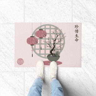Paillasson bonsai de fleurs de cerisier chinois "Vie cerise" 