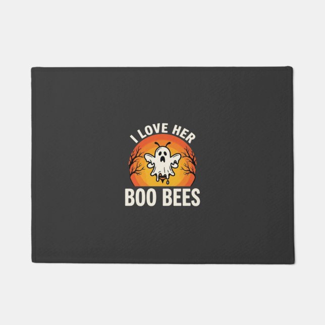 Paillasson Boo Bees Halloween Ghost Bee Drôle Design_1 (Devant)