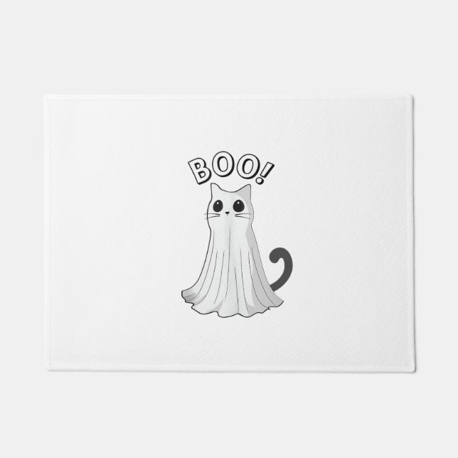 Paillasson Boo Kitty Cute Ghost Chat Halloween Éffrayant Kitt (Devant)