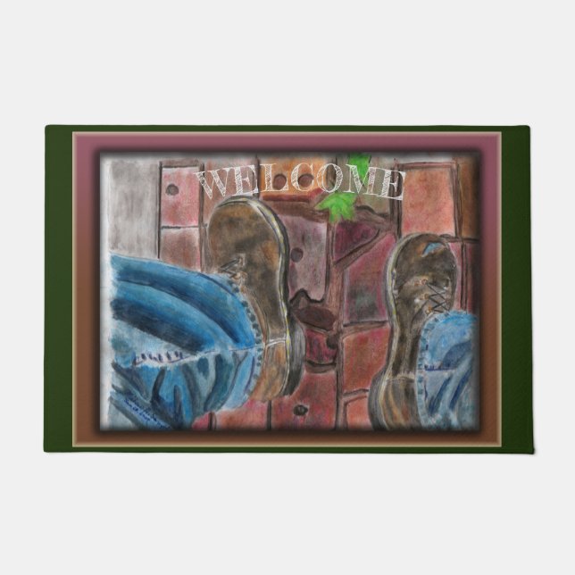Paillasson Boots de bienvenue à la facilité (Devant)