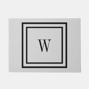 Paillasson Bordure noire simple et initiales ou monogramme