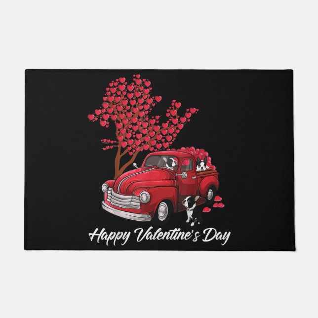 Paillasson Boston Terrier maman, Boston Terrier papa, amoureu (Devant)