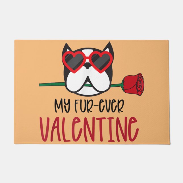 Paillasson Boston Terrier maman, Boston Terrier papa, amoureu (Devant)