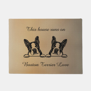 Paillasson Boston Terrier tourne sur l'amour