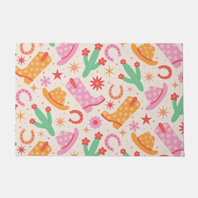 Paillasson Bottes pour fille super et Motif Casquette avec Ca (Devant)