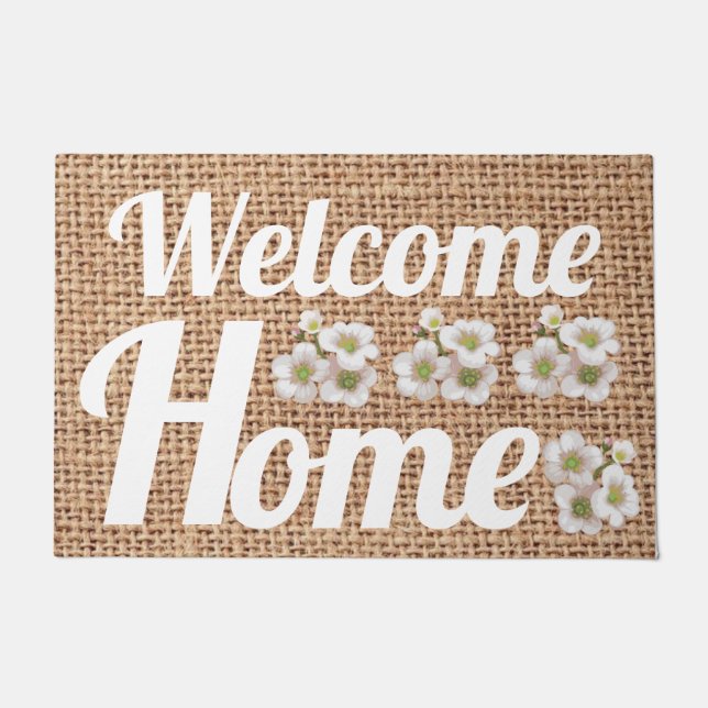 Paillasson Boucle de ferme moderne texte de l'amant de fleur  (Devant)