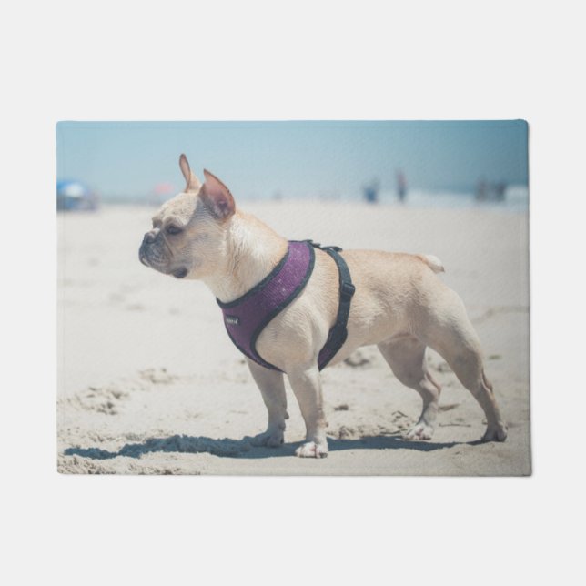 Paillasson Bouledogue français sur la plage (Devant)