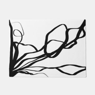 Paillasson Bouquet Blanc : Abstrait blanc & noir