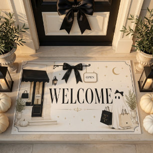 Paillasson Boutique de fantômes chic Bienvenue Halloween