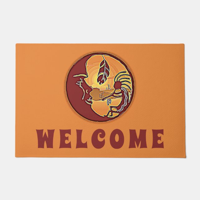 Paillasson Bouton paysage - Plume de lune Kokopelli 1 (Devant)