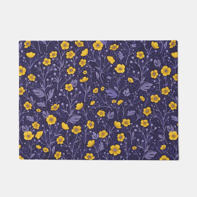 Paillasson Boutons jaunes et violets (Devant)