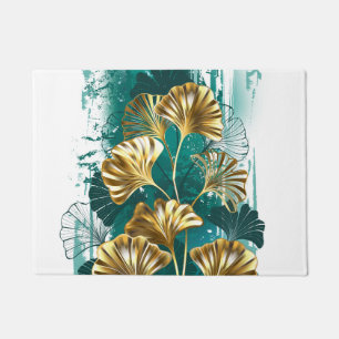 Paillasson Branche avec Feuilles d'or Ginko Biloba