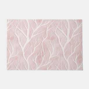 Paillasson Branches d'arbre rose et crème
