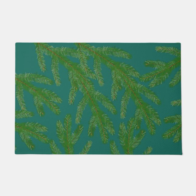 Paillasson Branches de sapin vert festives  (Devant)