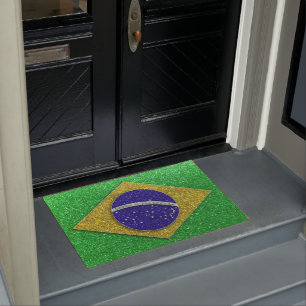 Paillasson Brésil Parties scintillant Drapeau Voyage Brésil A