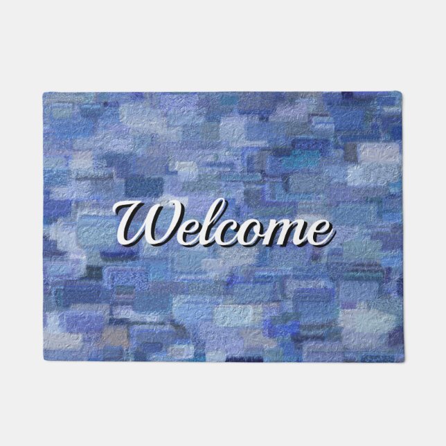 Paillasson Brick Abstrait Winter Blues Welcome Doormat (Devant)
