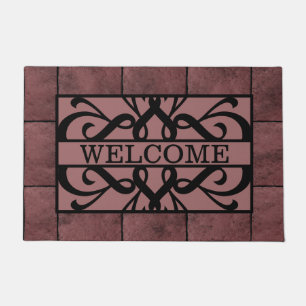 Paillasson Brick Agé Rouge Filigree Welcome Porte