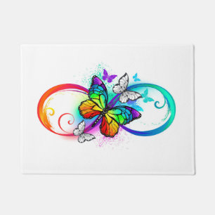 Paillasson Bright infinity with rainbow butterfly