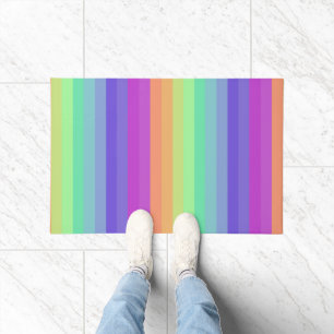 Paillasson Brillant Pastel Arc-en-ciel Porte à rayures