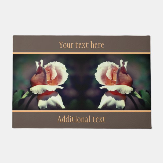 Paillasson Brocher Rosebud Flower Fermer Personnalisé (Devant)