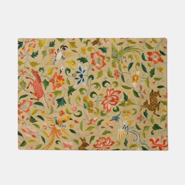 Paillasson Broderie animale vintage en crewel : Tapisserie an (Devant)