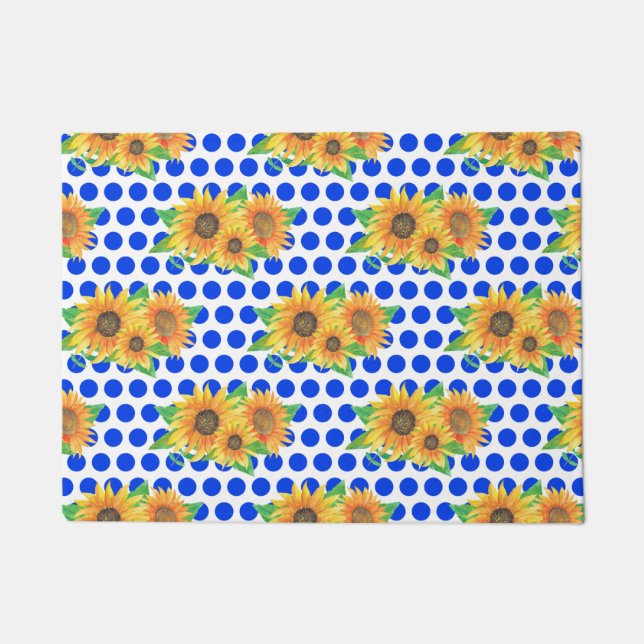 Paillasson Broderie florale de tournesol (Devant)