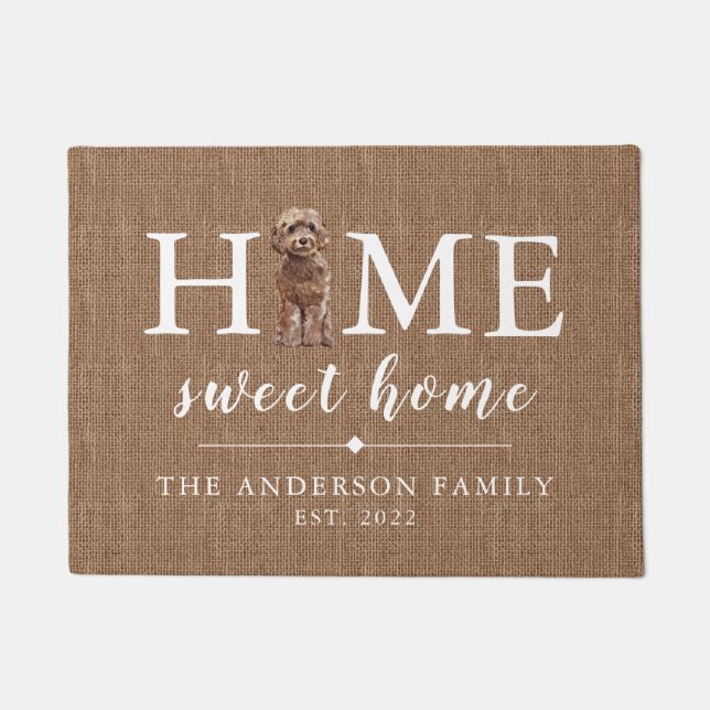 Paillasson Brown Cockapoo Home Sweet Home Porte (Devant)