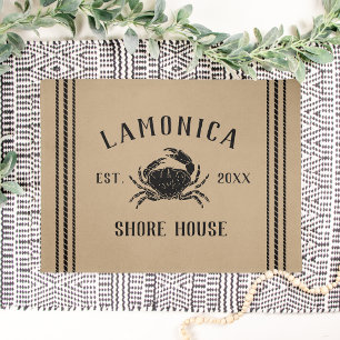 Paillasson Brun roux Rustic Shore House Crabe personnalisé