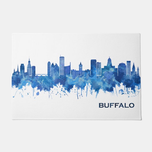 Paillasson Buffalo New York Skyline Blue (Devant)