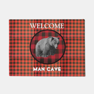Paillasson Buffalo Plaid Grizzly Oear Man Cave Doormat