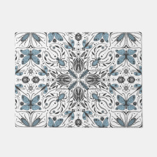 Paillasson Bugs, noir et bleu