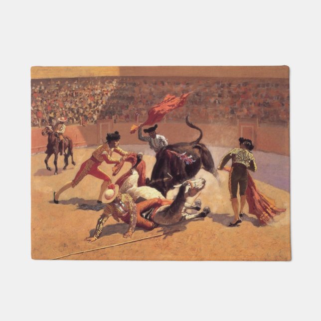 Paillasson Bull Fight in Mexico (par Frederic Remington) (Devant)