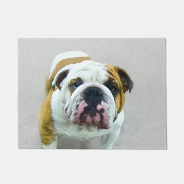 Paillasson Bulldog Painting - Joli art original chien (Devant)
