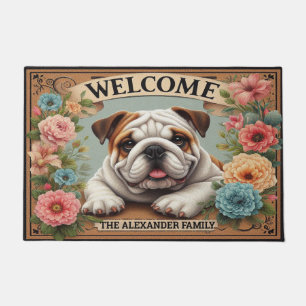 Paillasson Bulldog Paradise, Nom Personnalisé Welcome Dog
