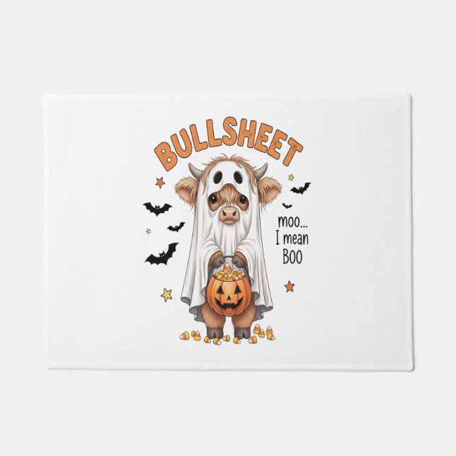 Paillasson Bullsheet Highland Cow Funny Ghost (Devant)