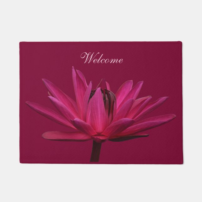 Paillasson Burgundy Eau Rose Lily Porte Mat Rug (Devant)